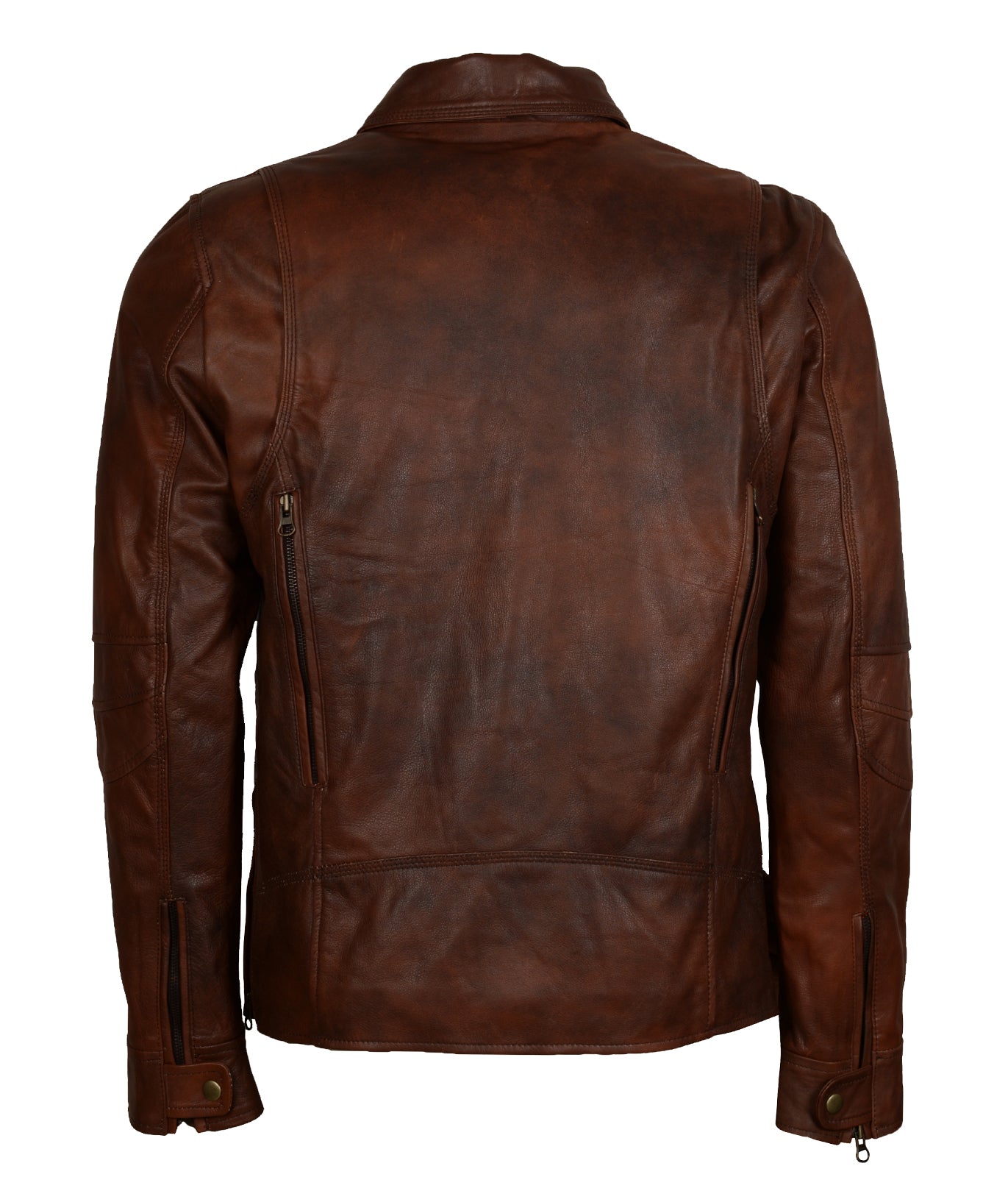 Vintage Mens Brown Antique Motorcycle Leather Jacket