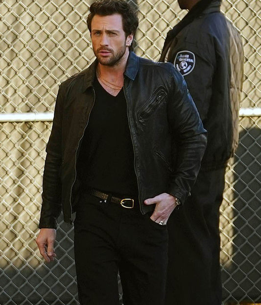 Aaron Taylor Motorcycle Leather Jacket