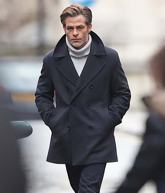 Chris Pine All the Old Knives Peacoat