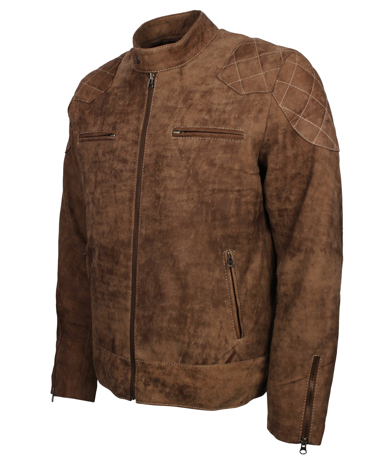 Biker Brown Distressed Men's Biker Jacket - Florence inspired Crafted Leather Jacket