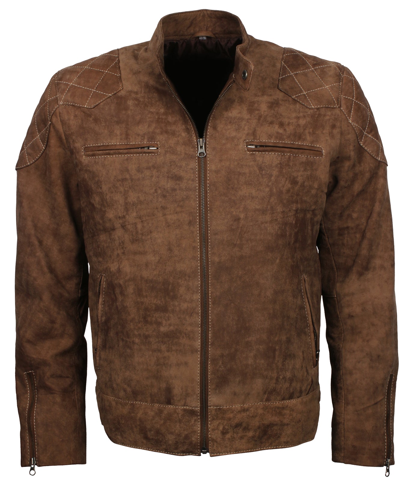 Biker Brown Distressed Men's Biker Jacket - Florence inspired Crafted Leather Jacket