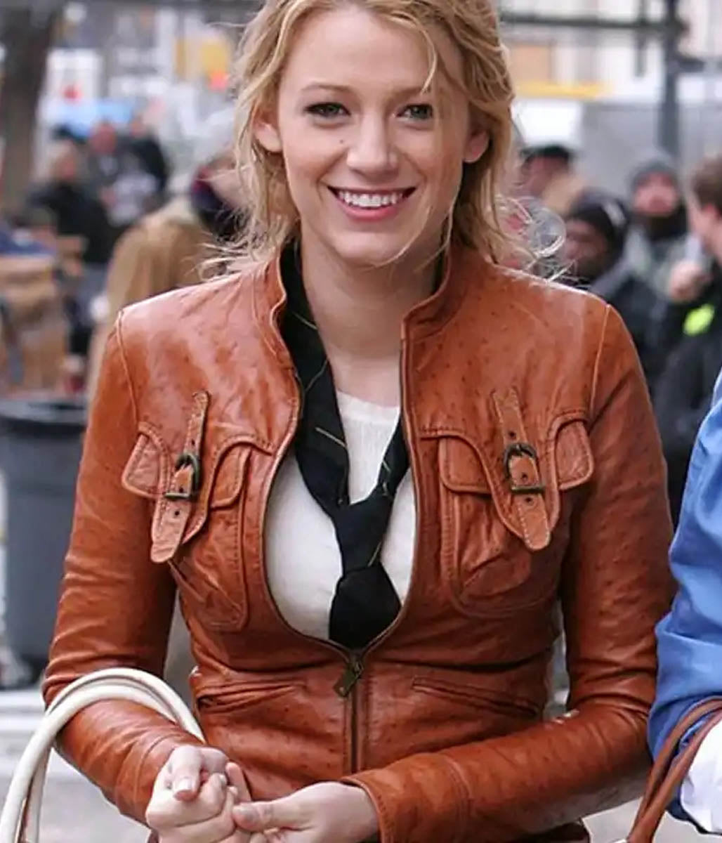 Serena van der Woodsen Gossip Girl Blake Lively Leather Jacket