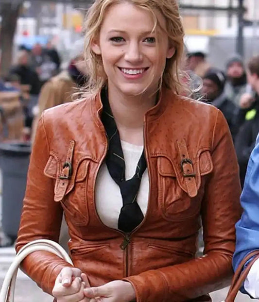 Serena van der Woodsen Gossip Girl Blake Lively Leather Jacket