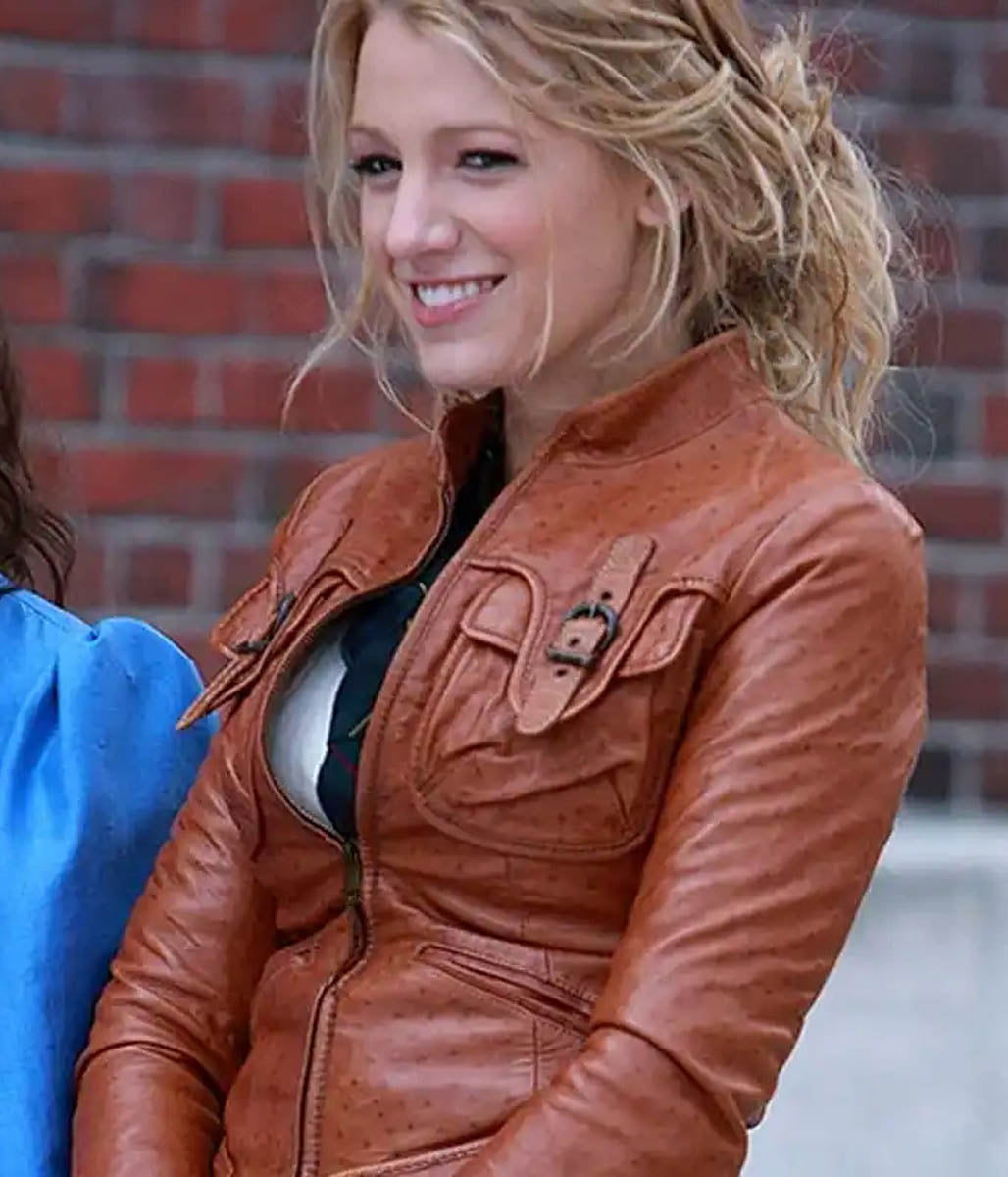 Serena van der Woodsen Gossip Girl Blake Lively Leather Jacket