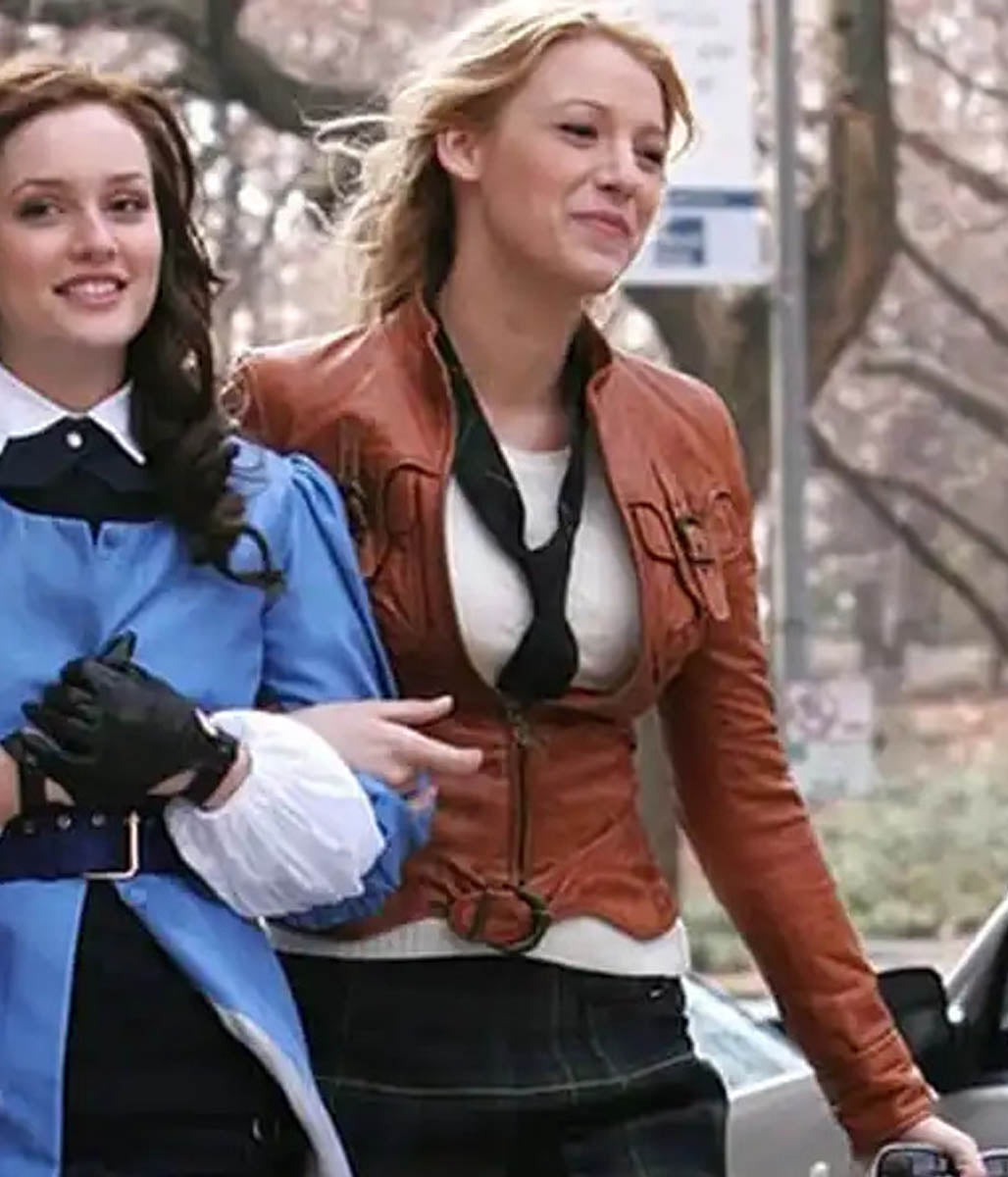 Serena van der Woodsen Gossip Girl Blake Lively Leather Jacket