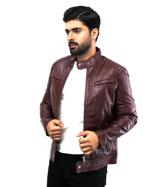 Cafe Racer Crumlin Leather Jacket - Men's Designer Aviator Jacket