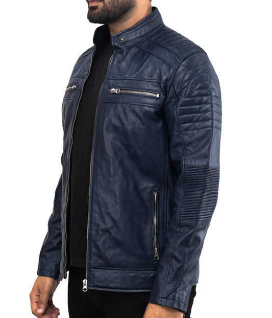 Cafe Racer Scotland Leather Jacket - giacca di pelle firmata