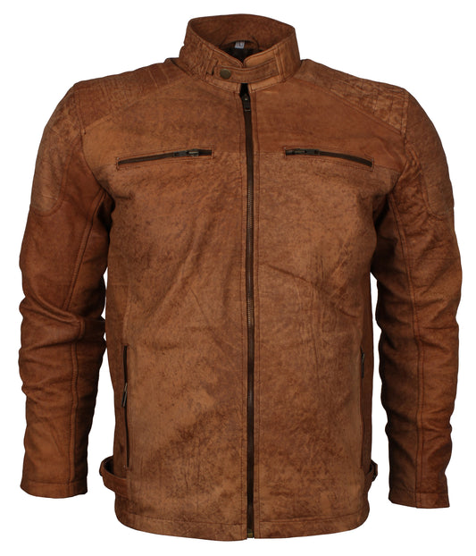 Designer Men's Brown Fashion Leather Jacket - giacca di pelle firmata