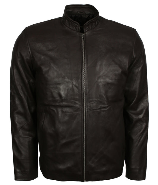 Fashion Men's Biker Leather Jacket - Herren Motorrad Lederjacke