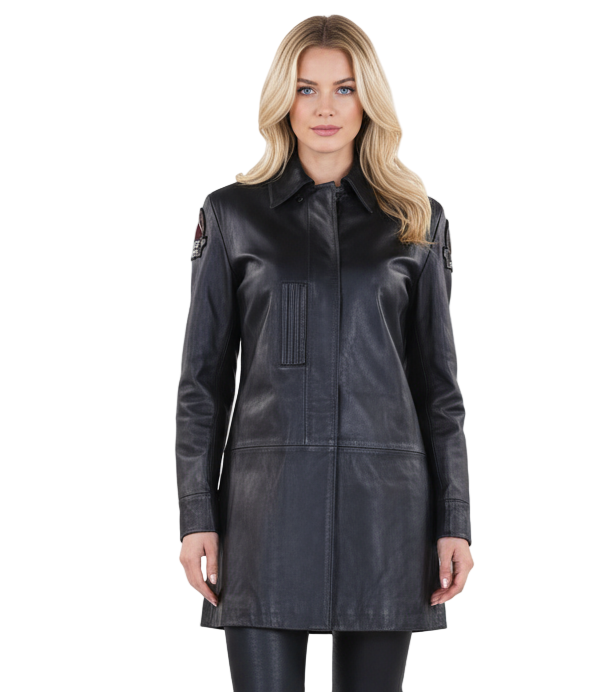Mars Police Force Leather Coat