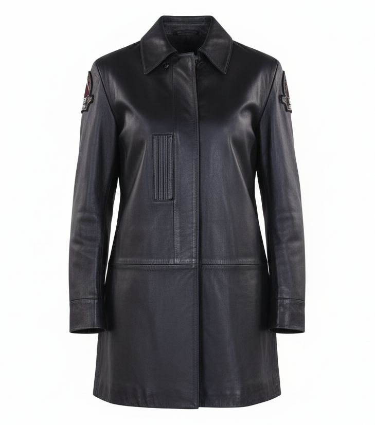 Mars Police Force Leather Coat