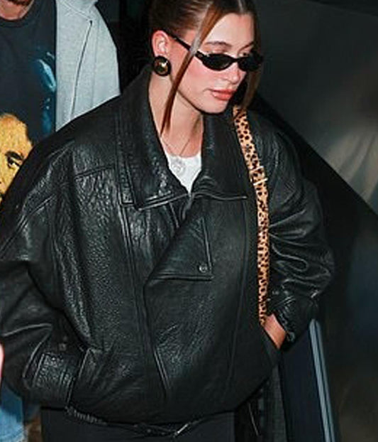 Hailey Bieber Leather Jacket