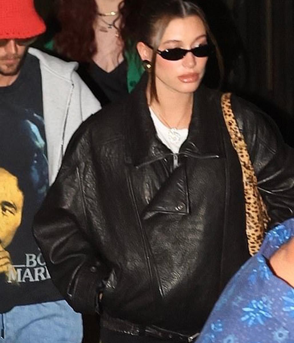 Hailey Bieber Leather Jacket