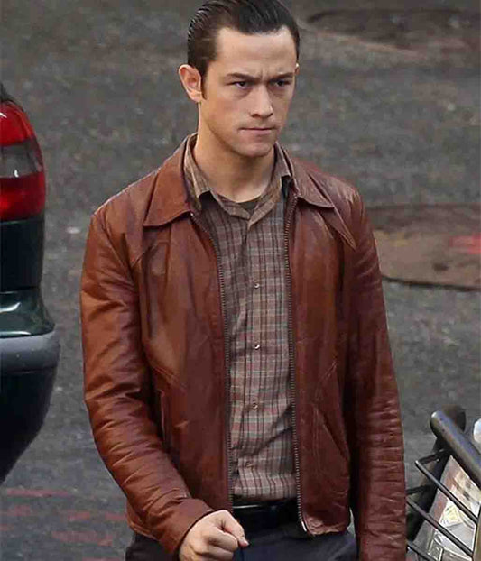 Brown Joseph Levitt Inception Arthur Leather Jacket