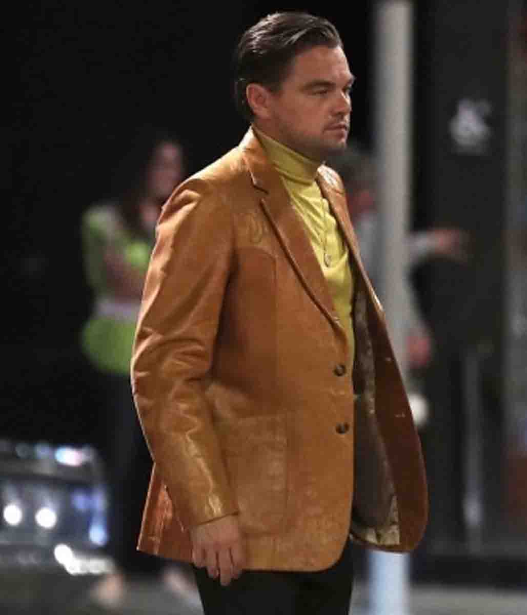 Once Upon a Time in Hollywood Rick Dalton Leonardo DiCaprio Orange Leather Jacket