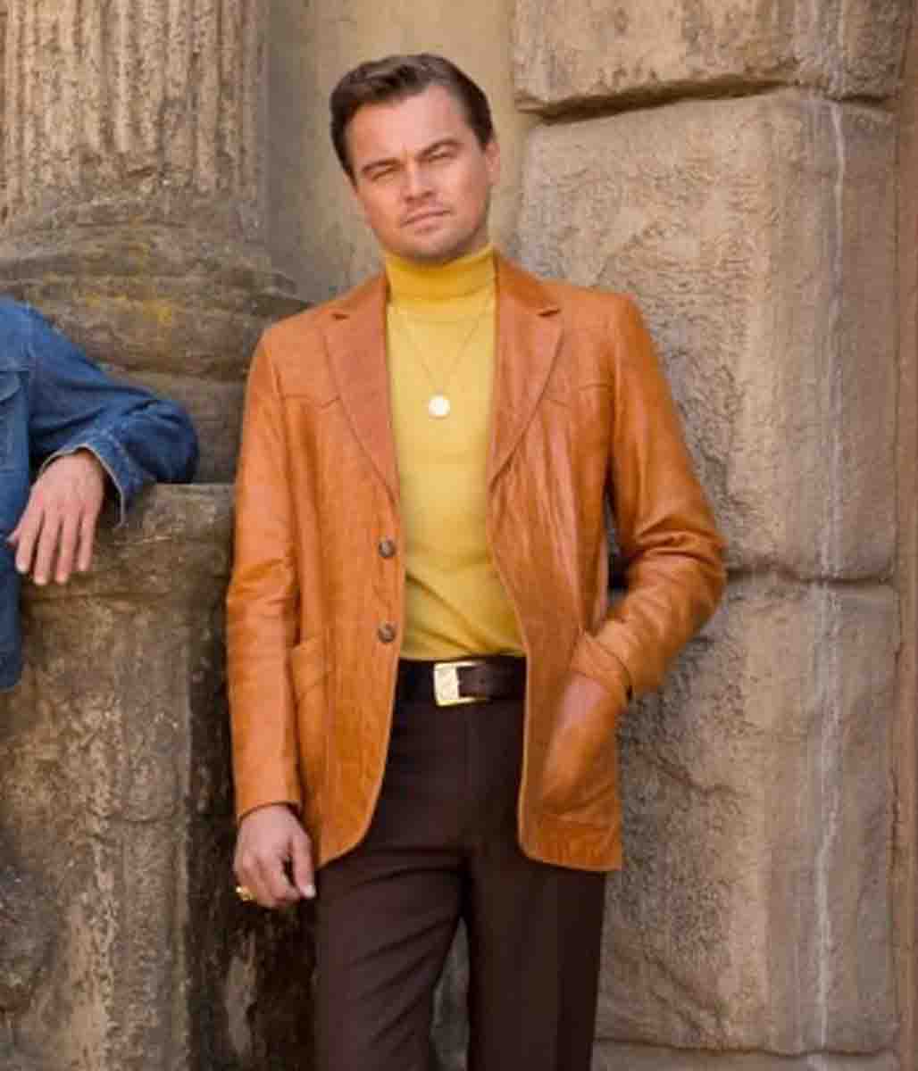 Once Upon a Time in Hollywood Rick Dalton Leonardo DiCaprio Orange Leather Jacket