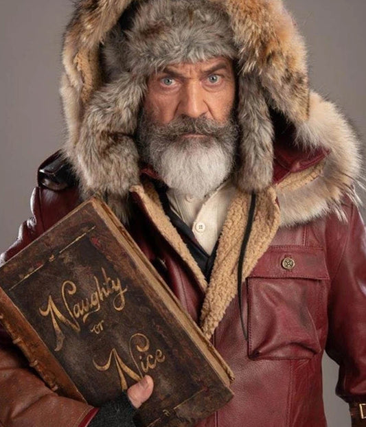Chris Cringle Mel Gibson Fatman Shearling Jacket