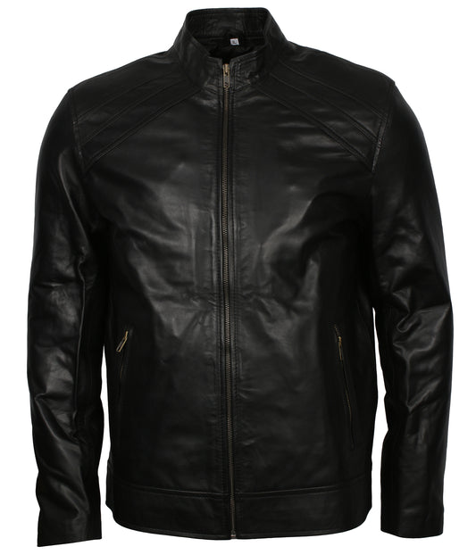 Men's Biker Black Genuine Leather Jacket - Casual Top G Leather Jacket