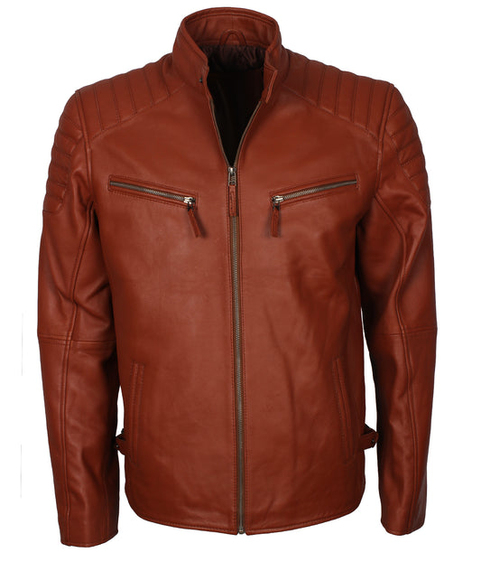 Men's Brown Designer Biker Leather Jacket