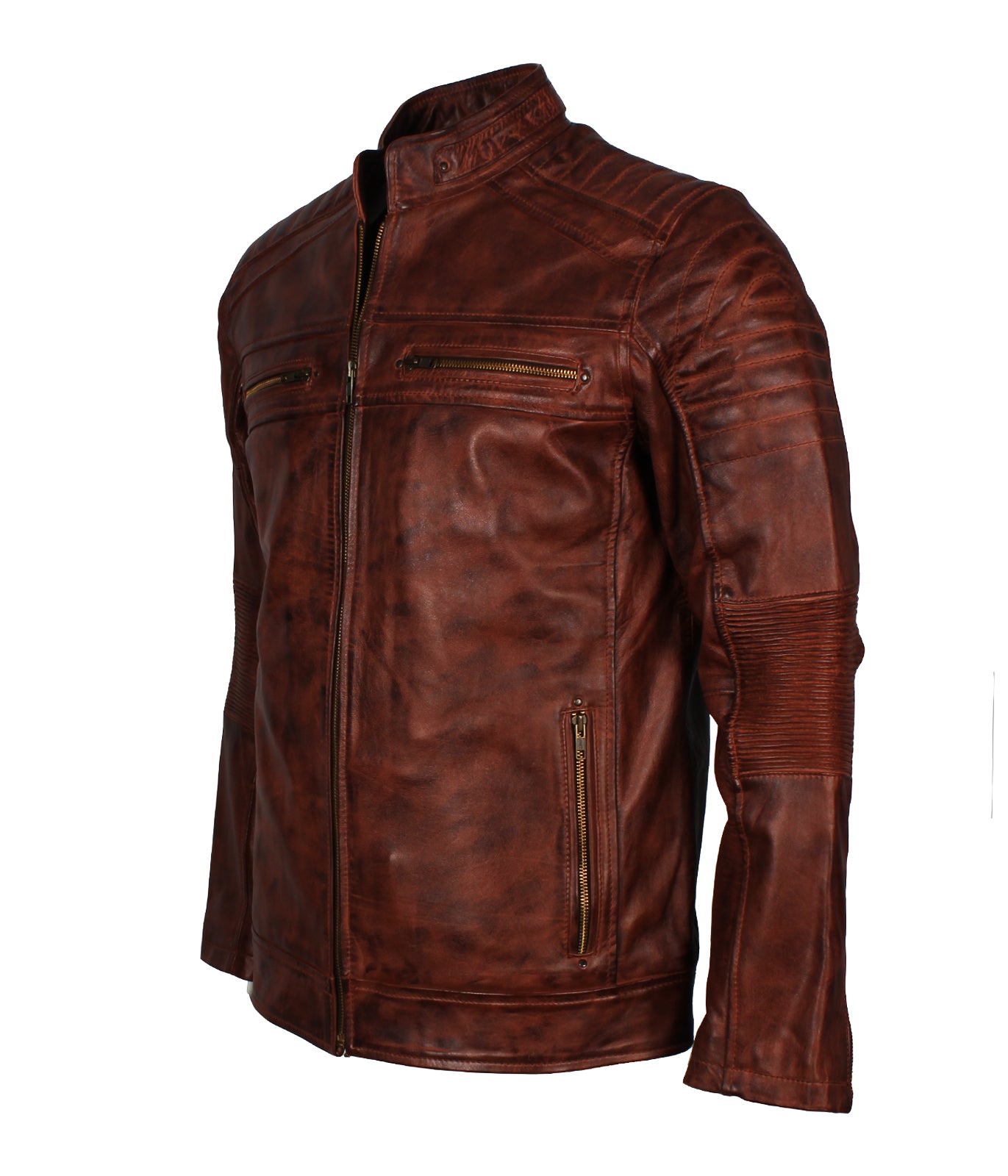 Men's Brown Waxed Vintage Leather Jacket