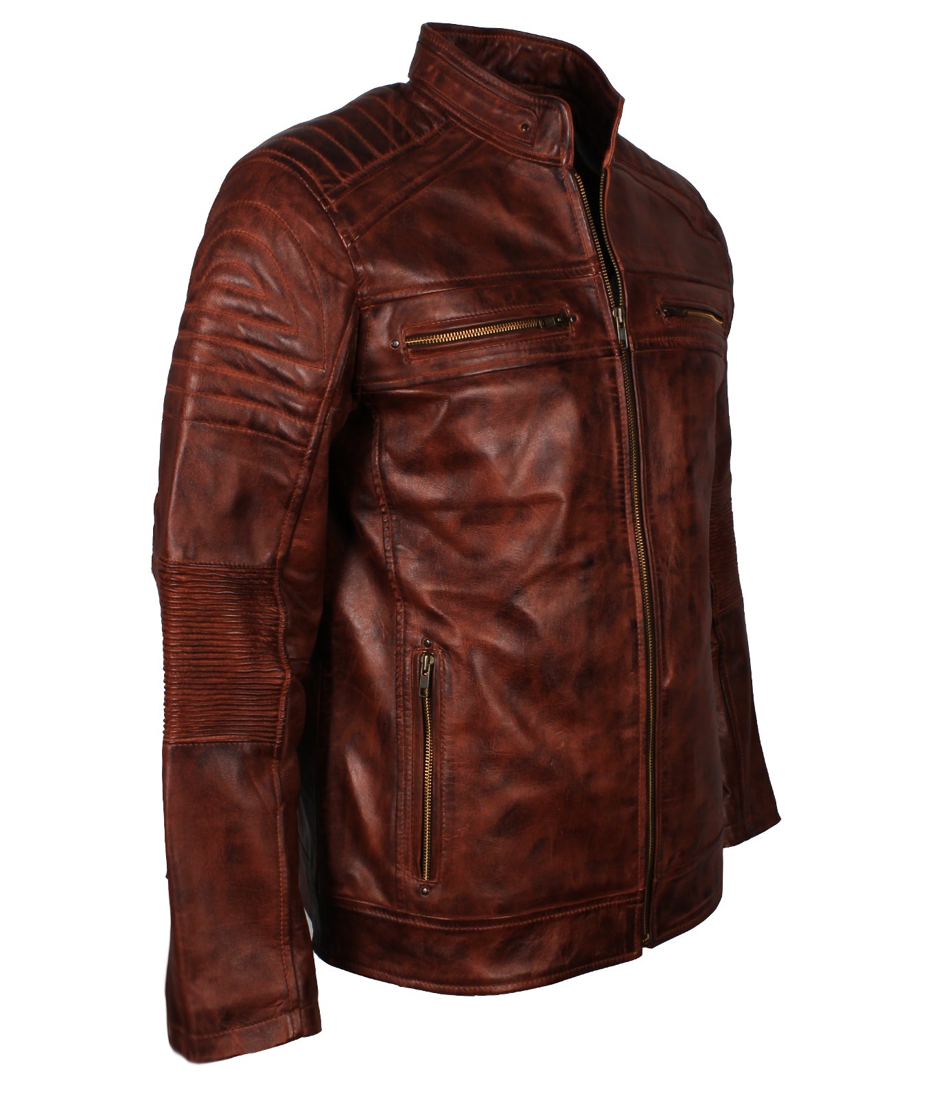 Men's Brown Waxed Vintage Leather Jacket