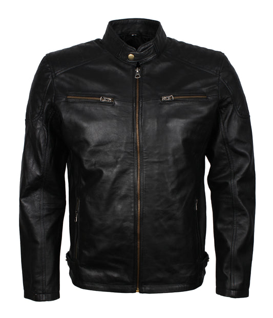 Men's Designer Black Biker Leather Jacket