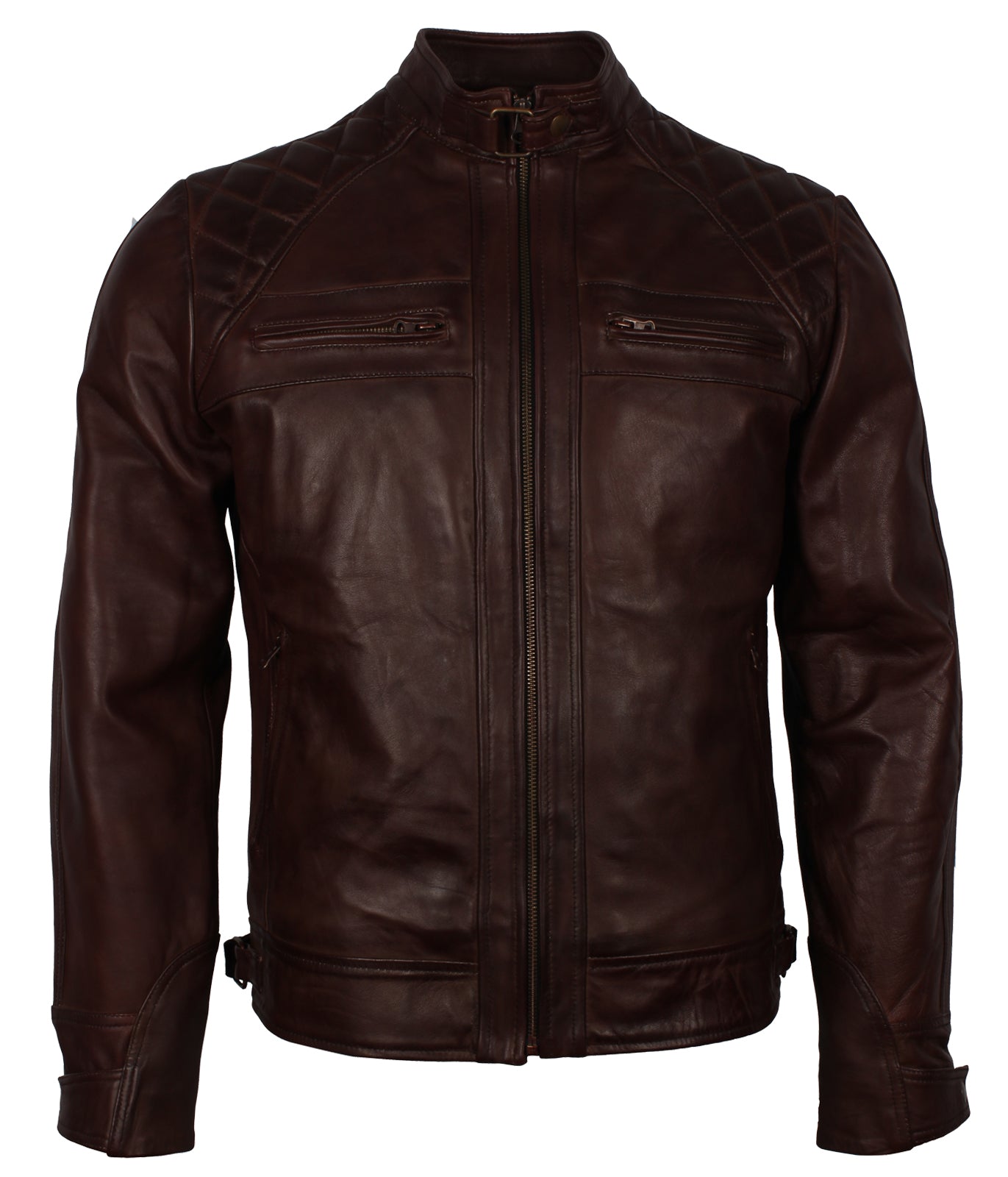Men's Biker Dark Brown Vintage Leather Jacket
