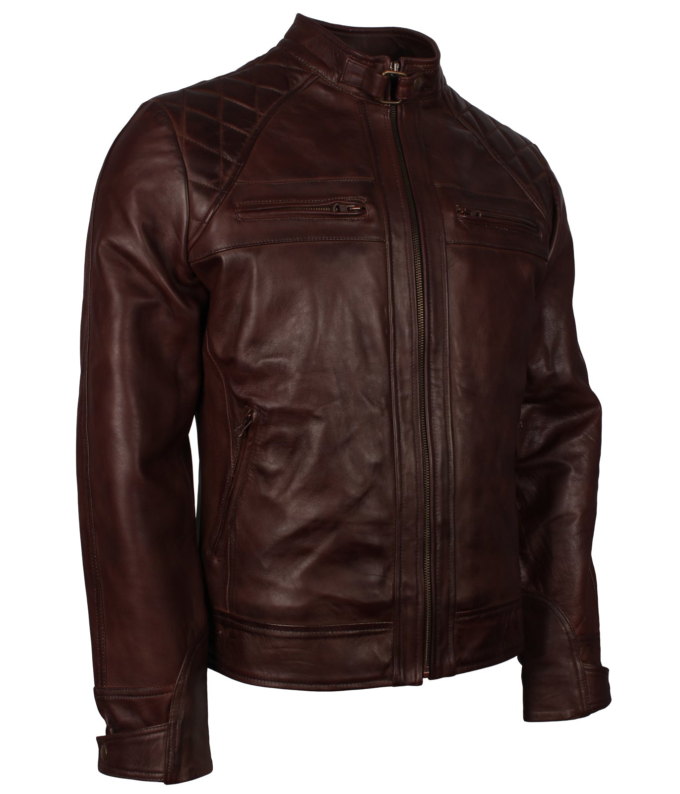 Men's Biker Dark Brown Vintage Leather Jacket
