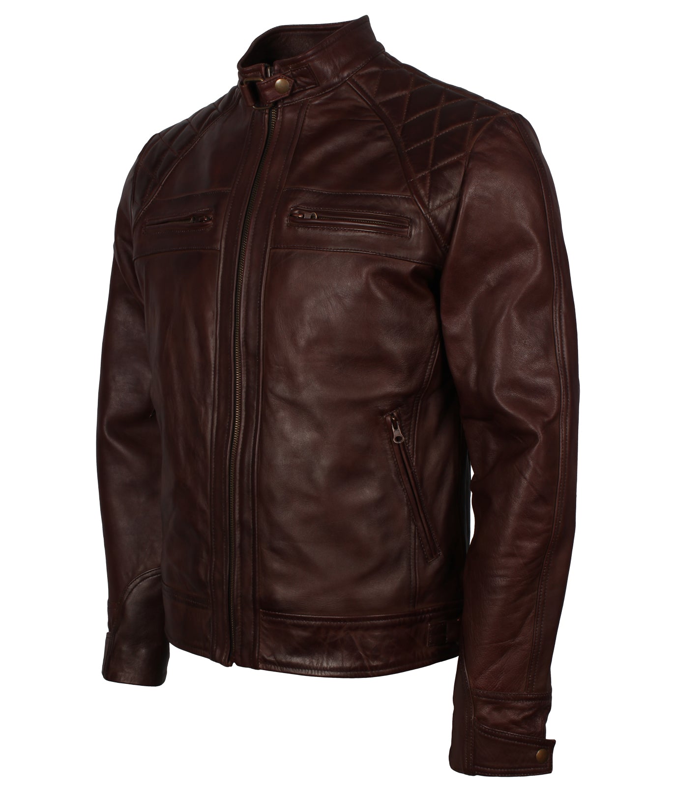 Men's Biker Dark Brown Vintage Leather Jacket