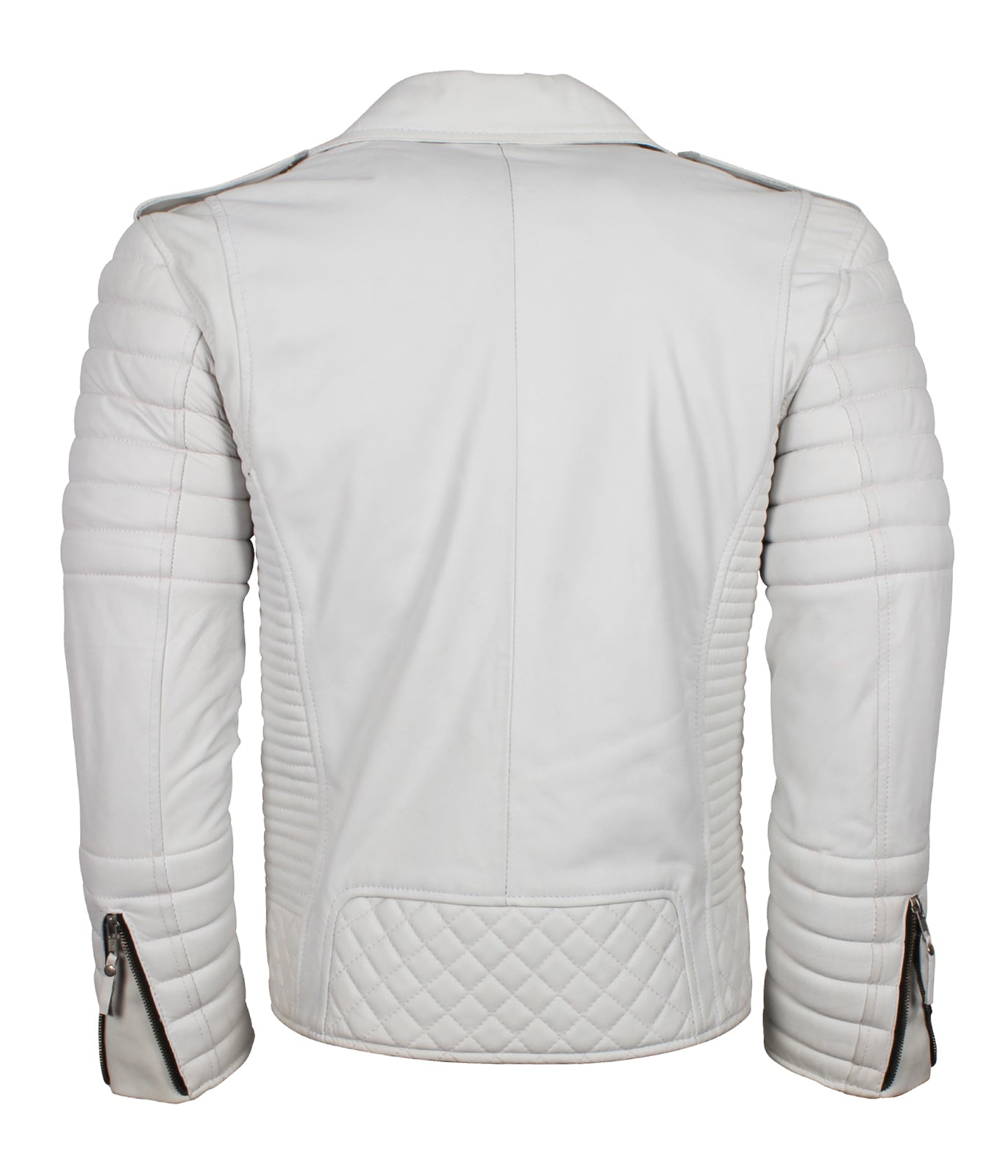 Motorcycle White Vintage Biker Leather Jacket