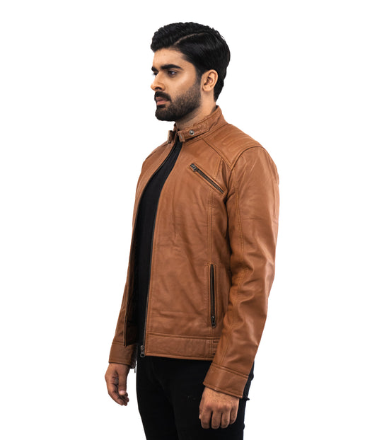 Motor Biker Mode Casual Leather Jacket - Herren Casual Lederjacke