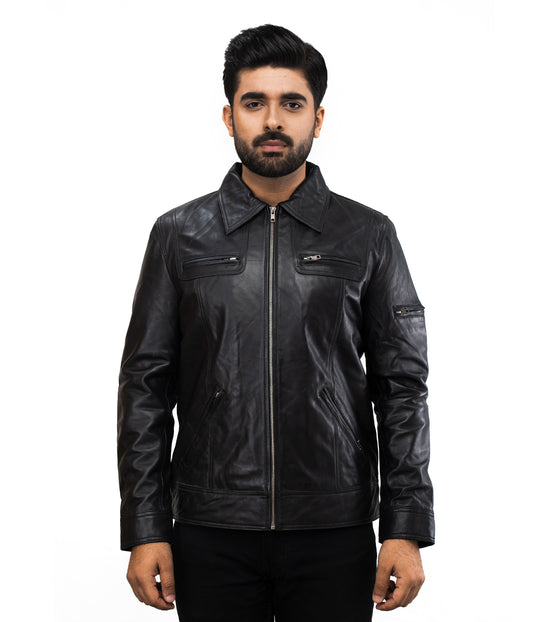 Motorcycle Black Sydney Leather Jacket