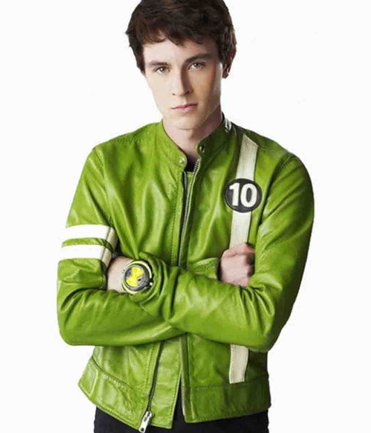 Green Ryan Kelley Ben 10 Leather Jacket