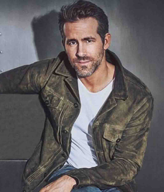 Green Trucker Ryan Reynolds Suede Jacket