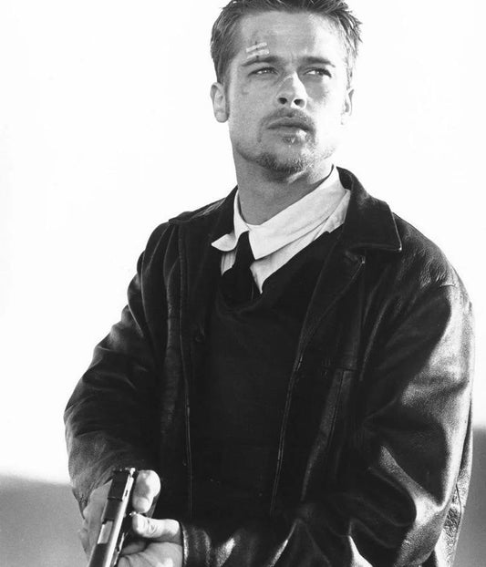 Brad Pitt Seven Leather Coat