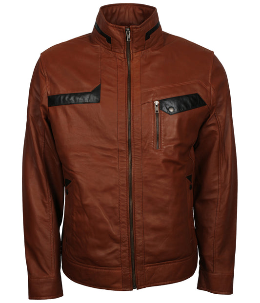 Sven Brown Men's Genuine Leather Jacket