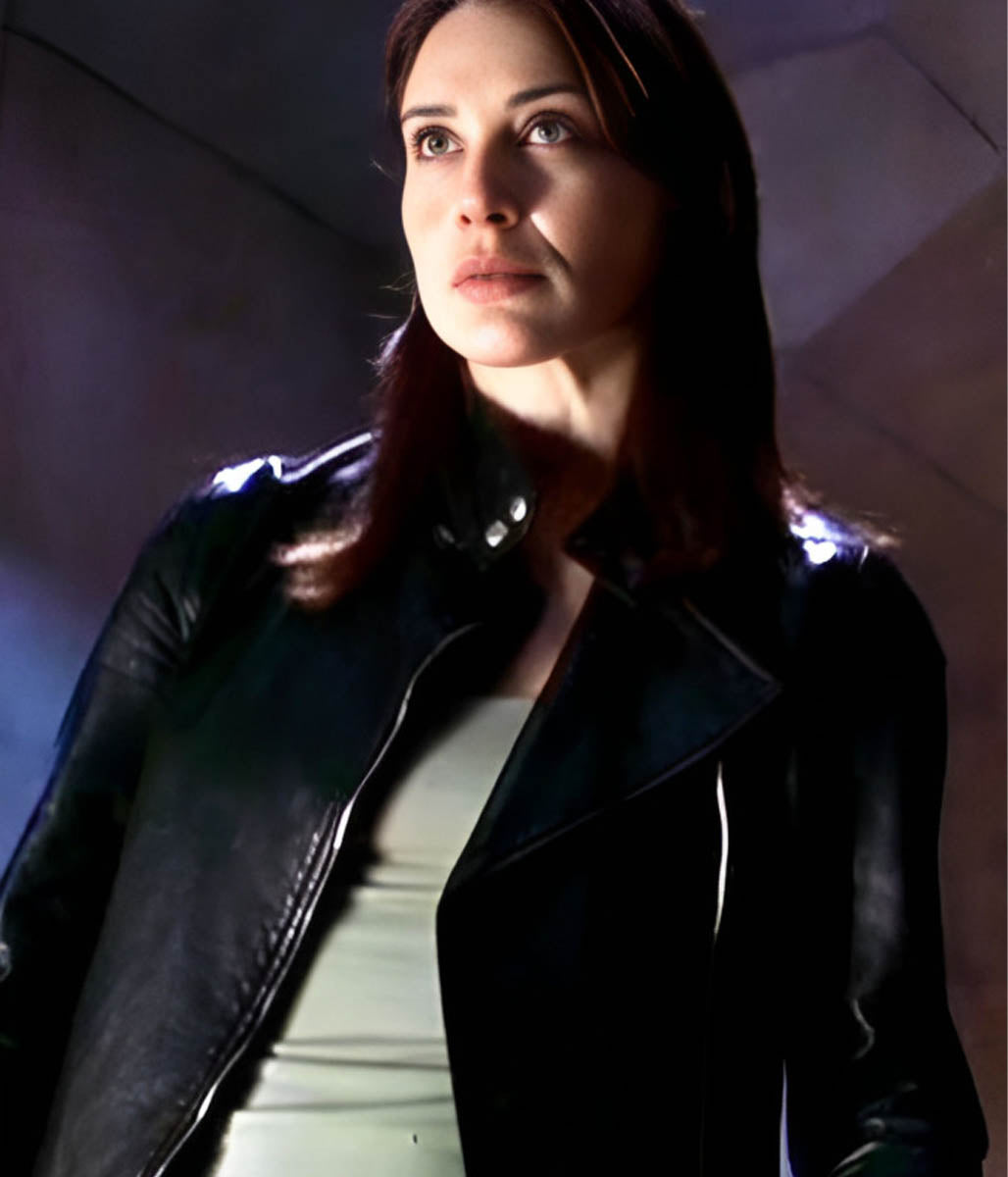 Claire Forlani The Medallion Nicole Leather Jacket