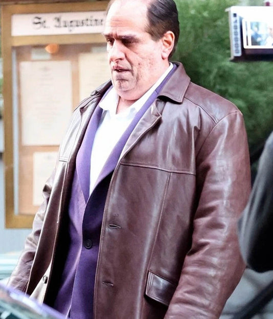 Colin Farrell The Penguin Leather Coat