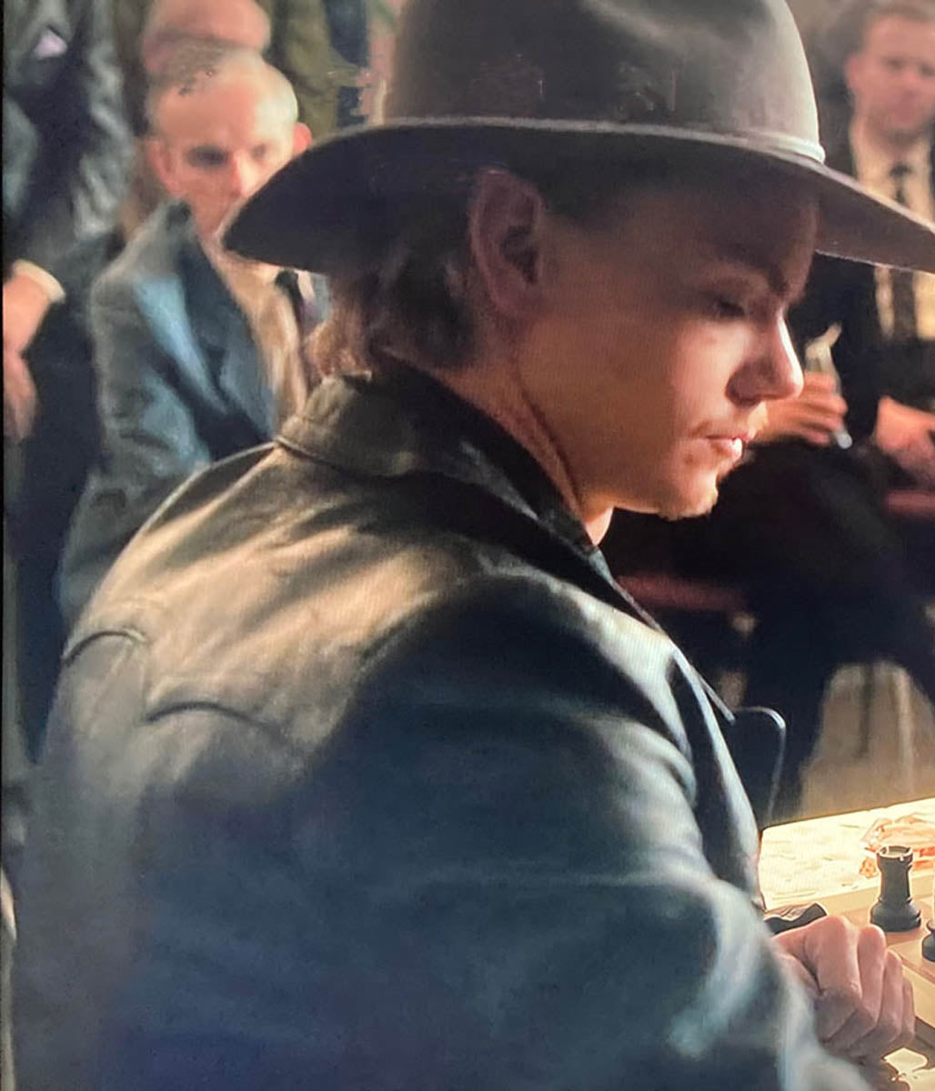 Thomas Brodie Sangster Leather Coat