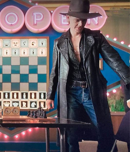 The Queen’s Gambit Benny Watts Thomas Brodie Sangster Leather Coat