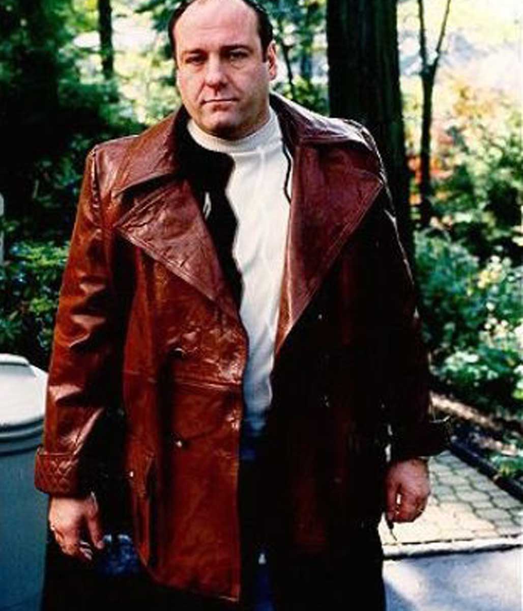 James Gandolfini Tony Soprano Leather Coat