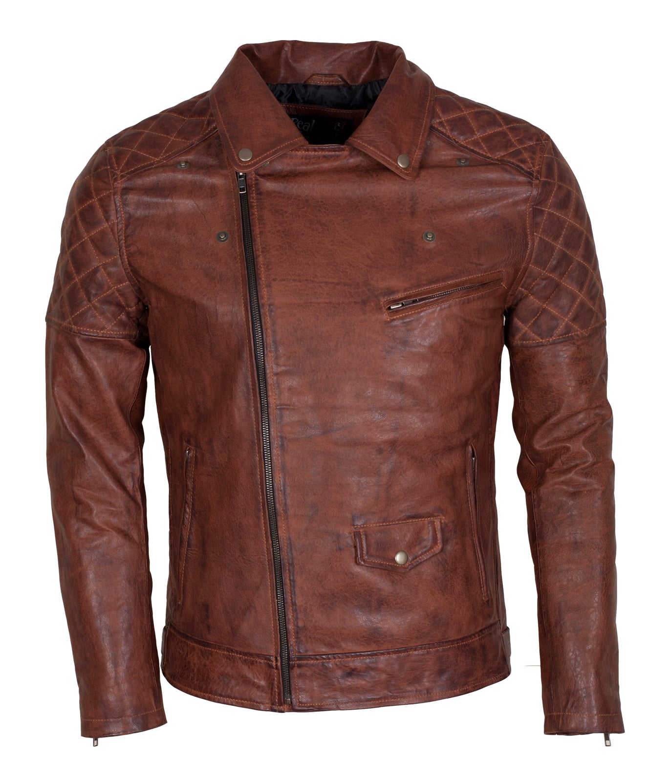 Vintage Motorcycle Brown BIker Leather Jacket