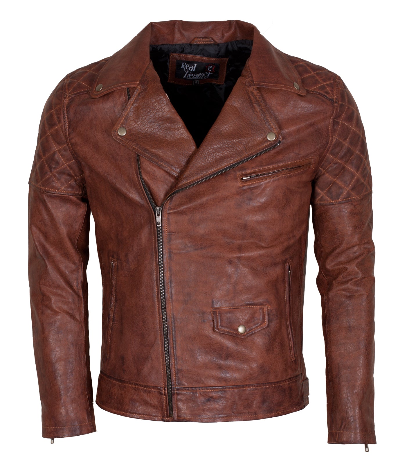 Vintage Motorcycle Brown BIker Leather Jacket