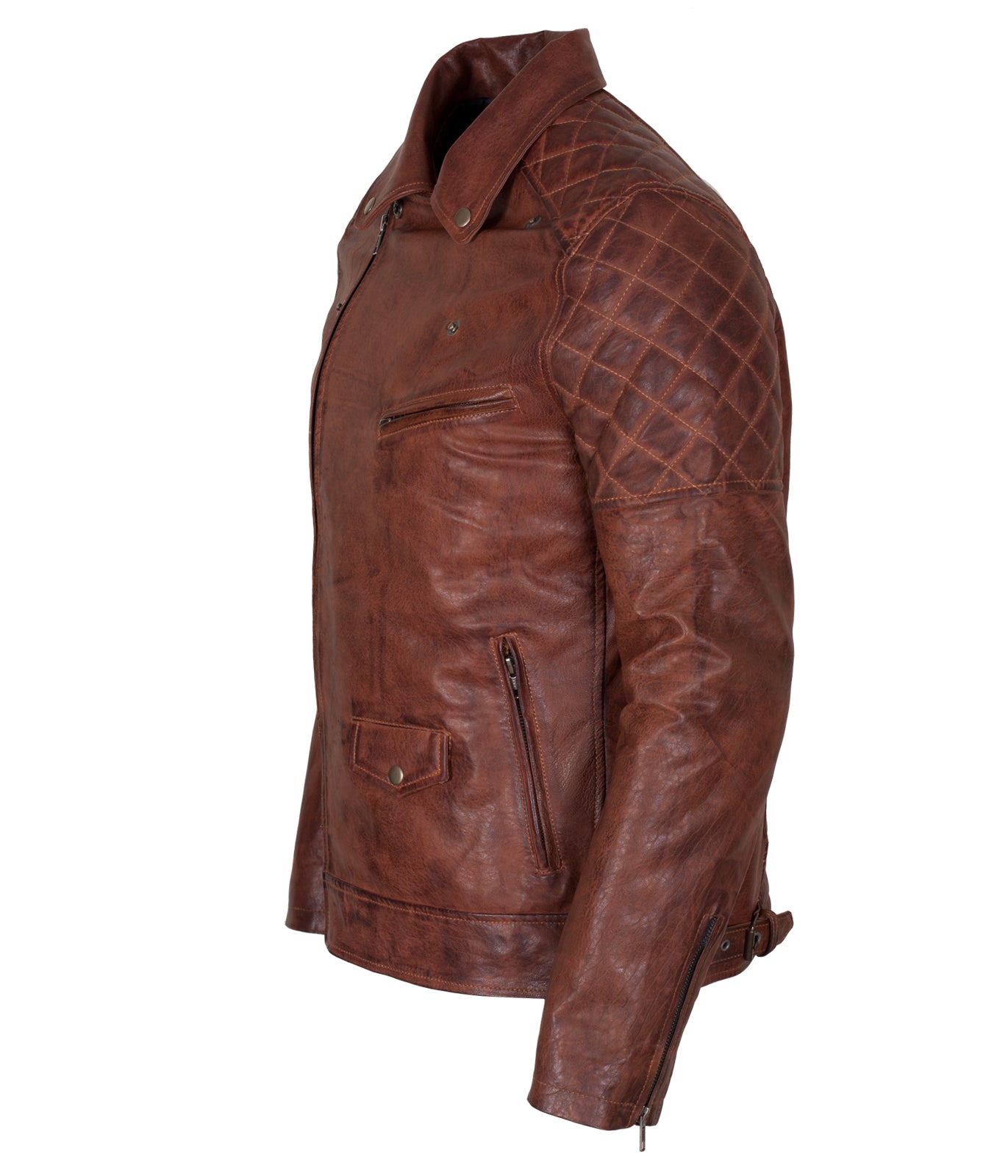 Vintage Motorcycle Brown BIker Leather Jacket