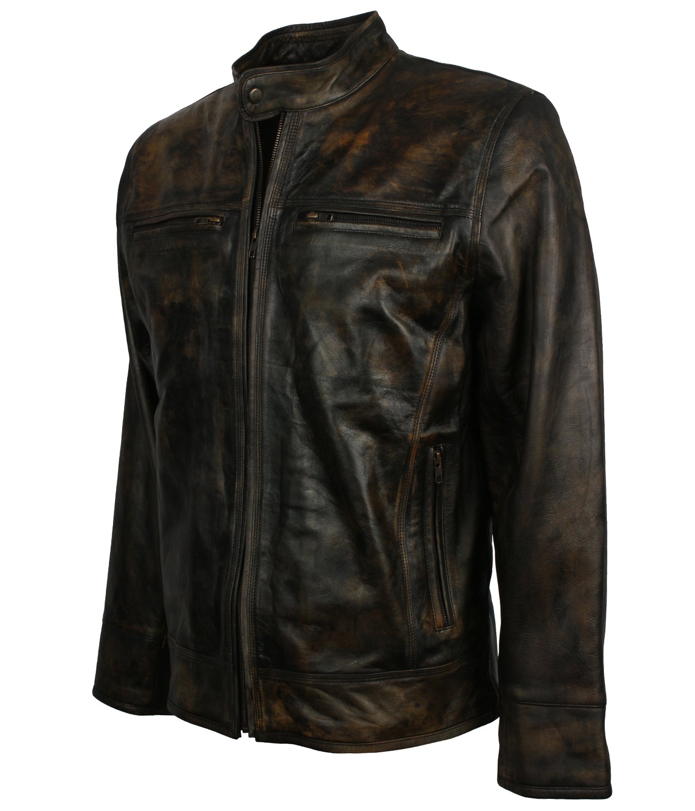 Vintage Fashion Men's Motorcycle Leather Jacket