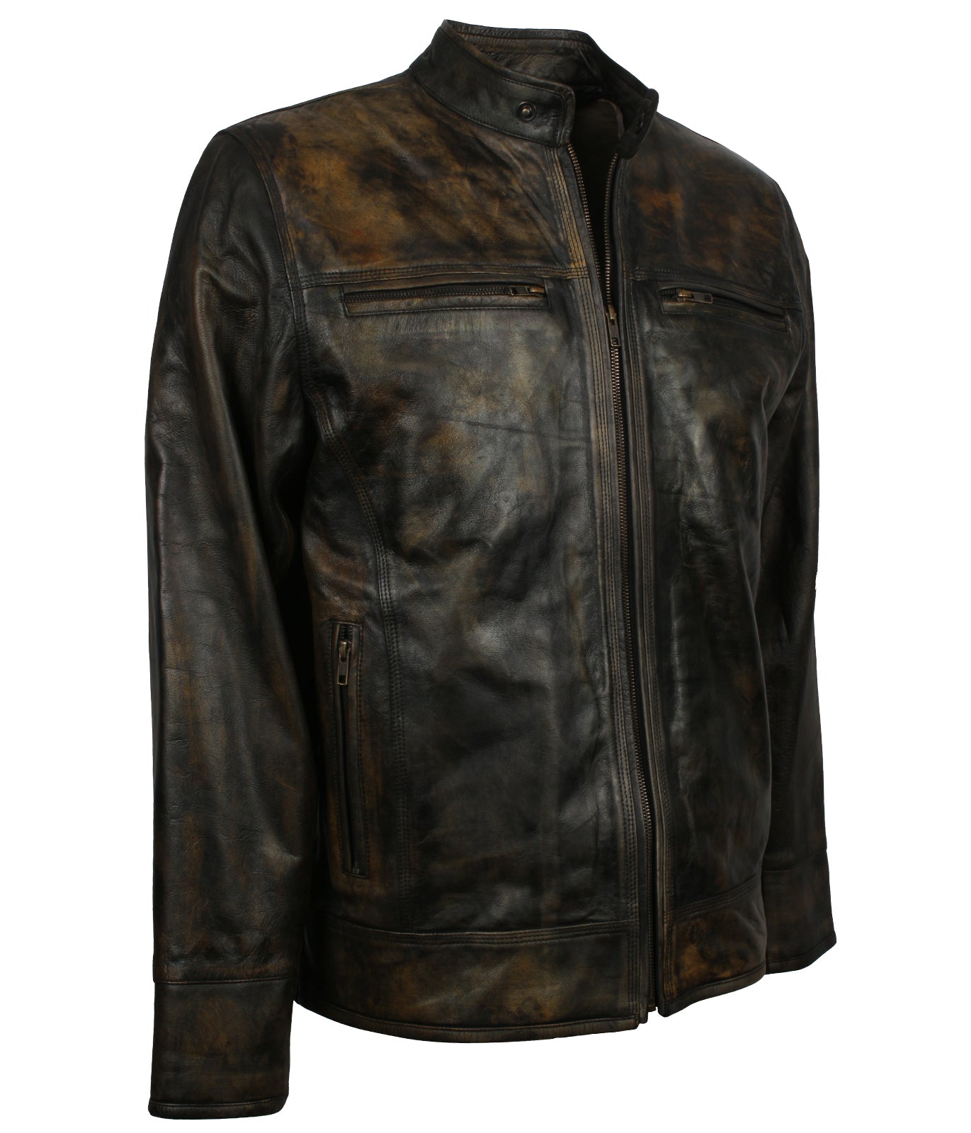Vintage Fashion Men's Motorcycle Leather Jacket