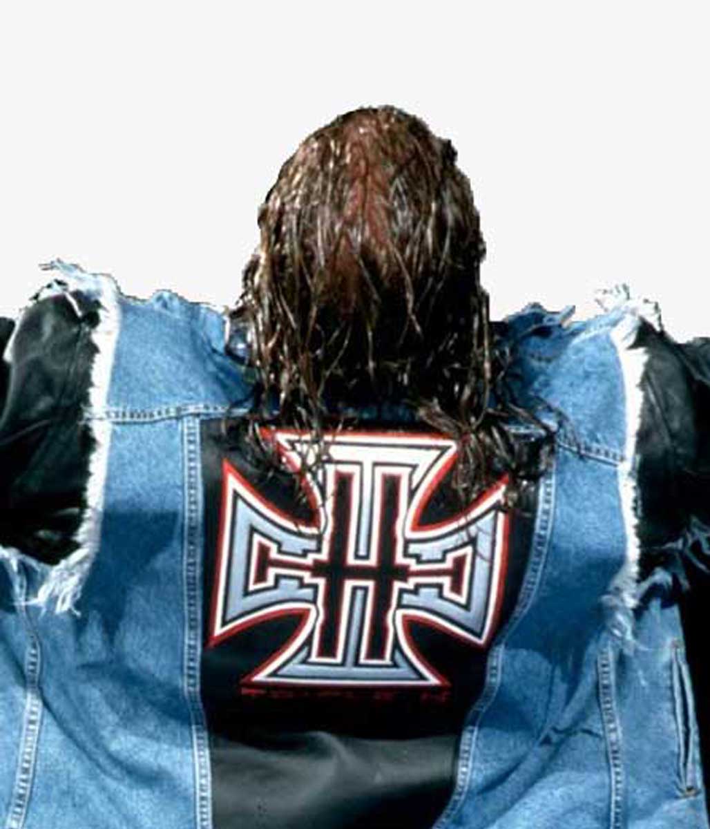 WWE Triple H Denim Leather Jacket