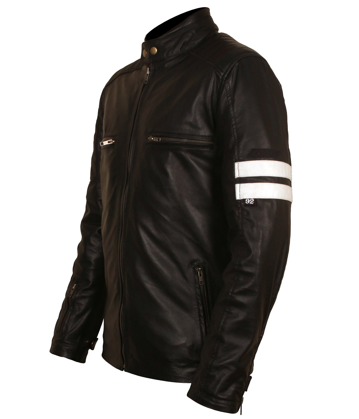 Mens Black Motorbiker Leather Jacket