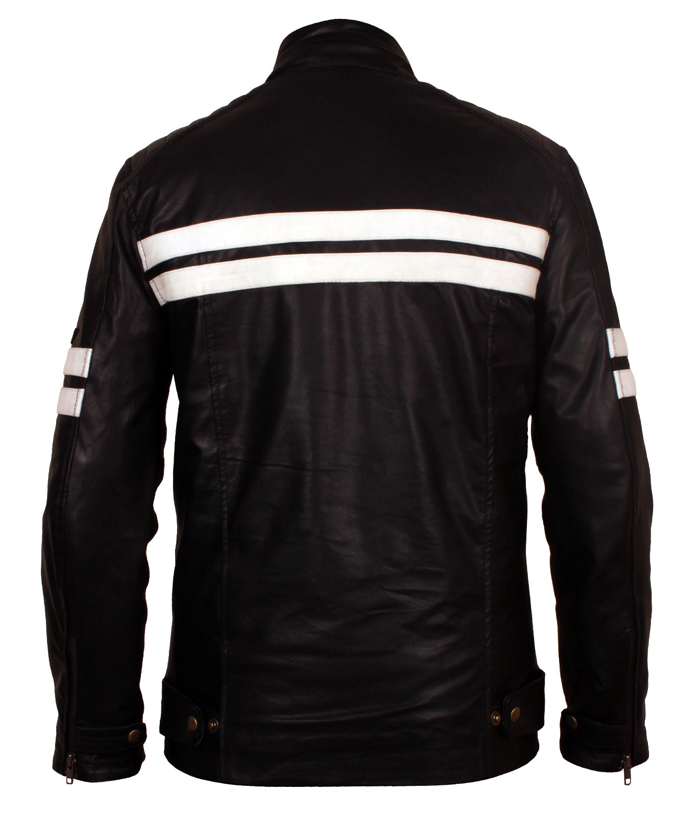 Mens Black Motorbiker Leather Jacket