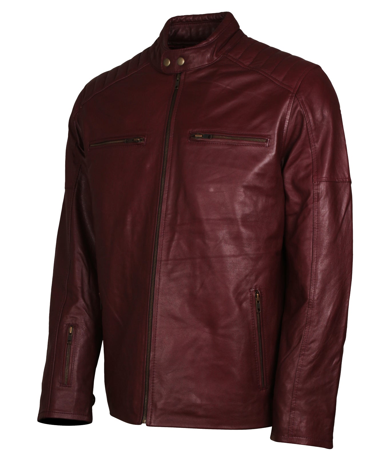 Maroon Cultural Heritage Moto GP Leather Jacket
